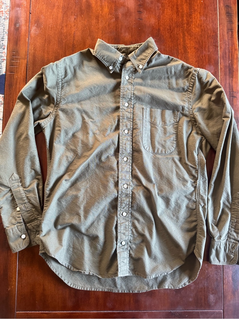 Gitman Brothers Vintage - Olive Green Oxford Button-Down Shirt, Size M